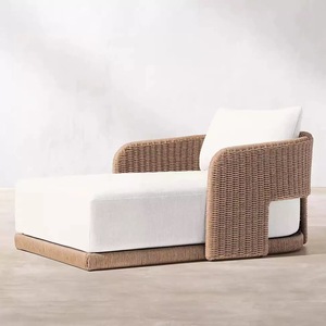 Tumbona de Lujo Impermeable para Jardín, Muebles de Exterior Duraderos con Cuerda Trenzada para Villa, Piscina, Playa y Patio - Camas Solares para Playa - Product Image 1