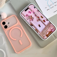MOQ 500 Casing HP Hybrid Berkualitas Tinggi Anti Benturan dengan Penyangga, Kamera Dapat Dilepas, Magnetik, dan Lapisan Matte untuk iPhone 17 16 15 ProMax