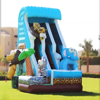 Glissade gonflable légère et nouvellement conçue Justfun Elephant pour la location lors de fêtes d'enfants