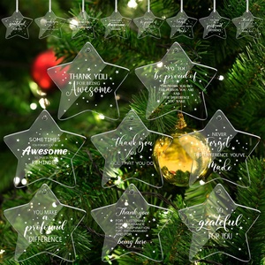 Custom Acrylic Christmas Ornament Blank Christmas <strong>Tree</strong> Hanging Pendant Star Christmas <strong>Decorations</strong> for <strong>Xmas</strong> DIY Craft - Product Image 1