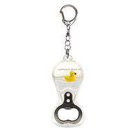 Ouvre-bouteille de bière en acrylique véritable avec canard flottant à l'intérieur, aimants de réfrigérateur, thème marin, souvenir touristique, porte-clés créatif