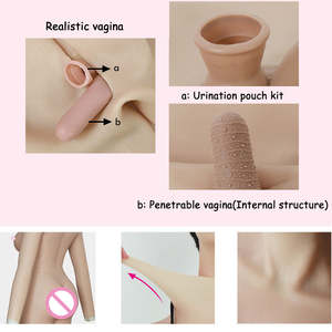 Cosplay realistische siliconen bodysuit met C-cup borsten, vrouwelijk nep vagina, sexy poppen voor cosplayers, crossdressers en transvestieten - Product Image 4