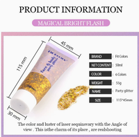 Gel pailleté effet écailles de sirène Fit Colors, paillettes holographiques pour le visage, le corps, les lèvres et les yeux pour le maquillage de scène