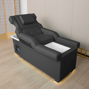 All-in-One Foot Spa Shampoo Bed with Water Circulation & Steam Therapy – Professional Head & Foot Massage <b>Table</b> for Salon, Barbe - Product Image 4