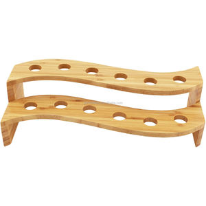 2026 outils de support de crème glacée en bambou naturel S Wave support Tamaki d'affichage de cône alimentaire à plusieurs niveaux peut contenir jusqu'à 12 cônes - Product Image 2