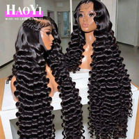 Perruque en cheveux naturels ondulés profonds, qualité Remy, cuticules alignées, sans colle, avec dentelle HD complète, perruque frontale 13x4, vente en gros