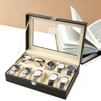 Boîte de rangement de luxe multi-compartiments personnalisée pour montres et lunettes, fabriquée en Chine, pour collection et présentation masculine