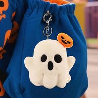 Porte-clés fantôme d'Halloween en peluche avec chat et citrouille, breloque amusante pour sac, porte-monnaie, sac à main, cadeau