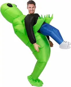 Costume fantaisie personnalisé drôle fantôme câlin personnes effrayant parodie et pâques vert fantôme extraterrestre Halloween Costume adulte gonflable