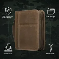 1 pièce Housse de carnet tactique A5 Organisateur EDC en toile cirée zippée résistante à l'usure avec rangements multiples et porte-stylo pour la chasse