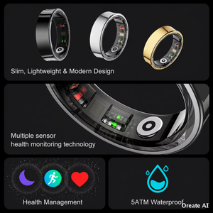 Anneau intelligent élégant M08, best-seller, haut de gamme, pour la santé, le sport, le sommeil, avec contrôle vidéo et photo à distance, compatible avec les téléphones iOS, Samsung et Xiaomi. - Product Image 6