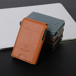 Portefeuille porte-cartes automatique avec blocage RFID et logo personnalisé, porte-cartes magnétique en cuir PU fin de qualité supérieure pour iPhone - Product Image 4