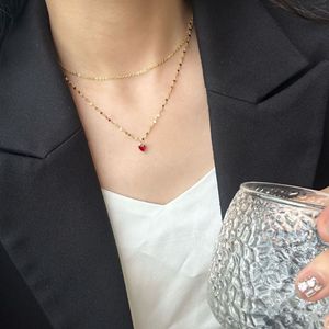 Collana pendente con cuore in <span class=keywords><strong>argento</strong></span> <span class=keywords><strong>925</strong></span> alla moda 18K placcato oro <span class=keywords><strong>925</strong></span> in <span class=keywords><strong>argento</strong></span> sterling doppia clavicola collana a catena gioielli donna - Product Image 4