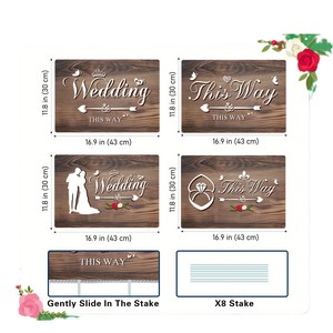 Letrero de Boda de Madera Estilo Campestre con Flecha Direccional, Letreros para Bodas al Aire Libre - Product Image 3