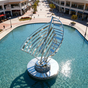 Statue Urbaine Abstraite en Métal de Grande Taille TREVI, <span class=keywords><strong>Sculpture</strong></span> de Bateau à <span class=keywords><strong>Voile</strong></span> en Acier Inoxydable à Vendre - Product Image 2