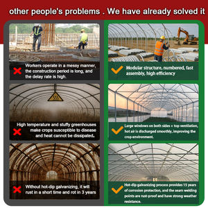Sera alüminyum Metal ekipmanları galvanizli çelik sebze tüneli seralar çiftçiler yetiştirme başarı sera - Product Image 5