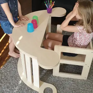 Montessori โต๊ะไม้โยกของเล่นเด็กไม้อัดปีนบันไดปีนเขาคณะกรรมการในร่มสนามเด็กเล่นยิมชุด