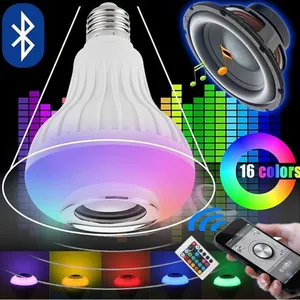 Беспроводная светодиодная лампочка Smart Music, изменение цвета RGB, CE, RoHS, LED-MUSIC, горячая Распродажа Amazon, 12 Вт, E26