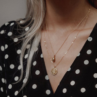 Gemnel Dainty Costume Mujeres Joyería Rose Coin 925 Collar de flores de plata esterlina