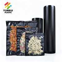 Rouleaux de film sous vide gaufré noir, sachets préformés, film de conservation alimentaire pour congélateur, pour l'emballage d'herbes séchées, de fleurs et d'aliments secs