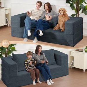 Canapé-lit pliant convertible avec coussins en éponge offerts, fausse fourrure de haute qualité <span class=keywords><strong>pour</strong></span> chambre et <span class=keywords><strong>studio</strong></span> - Product Image 6