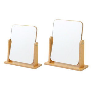 Espejo de Maquillaje de Madera Giratorio de 360 Grados de Alta Calidad, Espejo de Escritorio Ajustable para el Hogar y Viajes - Product Image 1