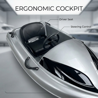 Jet ski personnel ergonomique en forme de requin argenté, monoplace, avec moteur de propulsion, directement de l'usine