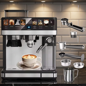 Cafetera Automática, Cafetera Espresso de 20 Bares, Pantalla Táctil Digital, Acero Inoxidable, Tanque de Agua de 2L, 1350W, Uso Doméstico - Product Image 1