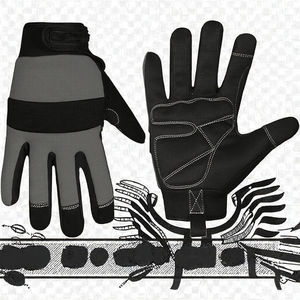 Guantes de Trabajo para Hombre con Pantalla Táctil, Palma Acolchada para Reducción de Vibraciones, Construcción Mecánica, Trabajo Ligero, Muñequera Ajustable - Product Image 3