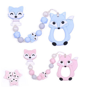 Tùy Chỉnh Cá Nhân Mới Quà Tặng Vòng Hamster Cừu Trái Cây Nấm Bunny Fox Đồ Chơi Gỗ Cao Su Silicone Teethers Cho Babys Bằng Gỗ - Product Image 5