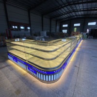Vitrine réfrigérée sur mesure en verre trempé marbré, écran LED, éclairage tricolore, facile à nettoyer, verticale