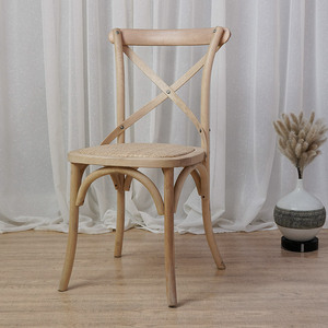 Chaises de cuisine en bois à dossier en X, chaises de restaurant, bistro, café, salle à manger, en vente - Product Image 4