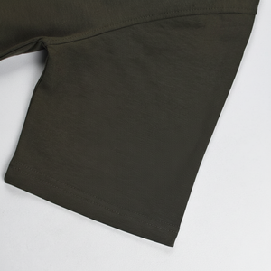 Camiseta de gran tamaño con cuello redondo informal de algodón 100%, camisetas de manga corta con hombros caídos y tela tejida elástica ligera - Product Image 1