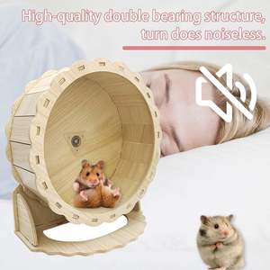Roue de <span class=keywords><strong>hamster</strong></span> Roue de course silencieuse en bois Convient aux gerbilles, souris, cochons d'Inde, hamsters syriens nains - Product Image 5