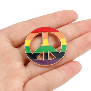 定制骄傲派对偏爱Lgbtq翻领珐琅别针胸针徽章圆形彩虹纽扣国旗同性恋骄傲翻领别针 - Product Image 4