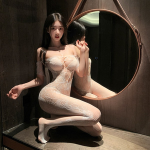 Lemon Story Body sexy en résille à entrejambe ouvert pour femme, transparent blanc et noir, Printemps 2025 - Product Image 3