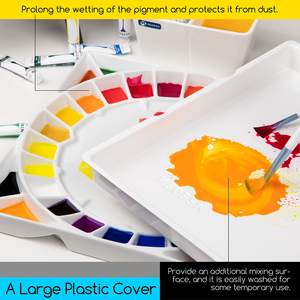 <span class=keywords><strong>Palette</strong></span> de peinture <span class=keywords><strong>aquarelle</strong></span> en céramique MEEDEN de 12-3/5 pouces, <span class=keywords><strong>grande</strong></span> <span class=keywords><strong>palette</strong></span> de studio pour artistes, avec couvercle en plastique - Product Image 5