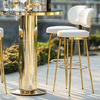 Table de bar à cocktail haut de gamme en acier inoxydable dorée de luxe onirique pour la maison Design moderne Style de mariage
