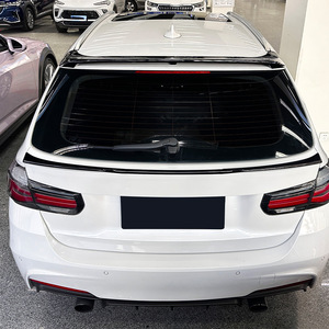Bmw 3 Series Touring F31 Rear Spoiler Piano Black Carbon Fiber Texture Wing Shaped Trunk Lip 2013-2019 - Product Image 3