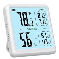 Thermomètres hygromètres d'intérieur à recharge USB supportés par OEM, thermo-hygromètres avec température et humidité
