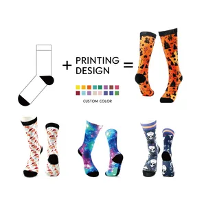 Wholesale 3d Nylon Personalized Socks Custom Print Festival Halloween Christmas Crazy Happy Seamless Quality Sublimation Socks