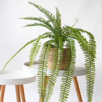 YuanSuMeiJu Tige de Fougère Artificielle 90cm, Feuille Verte en Plastique Souple, 15 Têtes, Faux Feuillage pour Décoration Mariage et Jardin