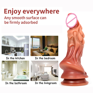 Venta al por mayor Animal pene realista adulto Dick juguete sexual silicona enorme ventosa monstruo consolador para mujeres goma de silicona líquida - Product Image 3