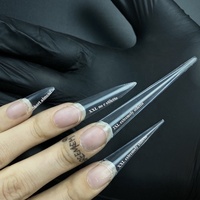 Pointes d'ongles à aiguille XXL extrêmement pointues Logo personnalisé 500PCS Clear XL Super Long No C Curve Professional XXXL Stiletto Nail Tips