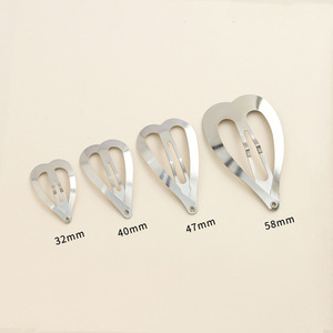 Pinzas de Pelo Metálicas en Forma de Corazón de 32mm 40mm 47mm 58mm, Accesorios de Joyería DIY para Uso Diario - Product Image 1