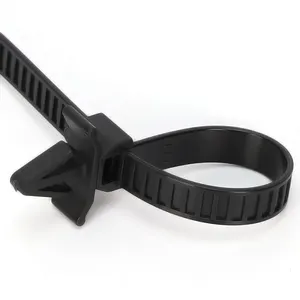 7.2*150mm High Quality Reusable Plastic Nylon Releasable Zip Tie X08 Push Mount Cable Ties