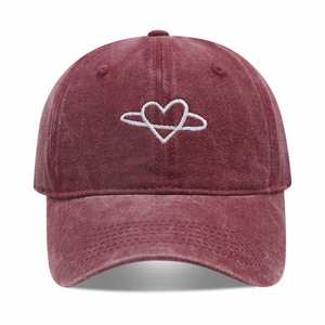 Casquette de baseball unisexe vintage à 6 panneaux en coton 100% avec broderie cœur, réglable, visière bec de canard, pour printemps-été et activités de plein air - Product Image 6