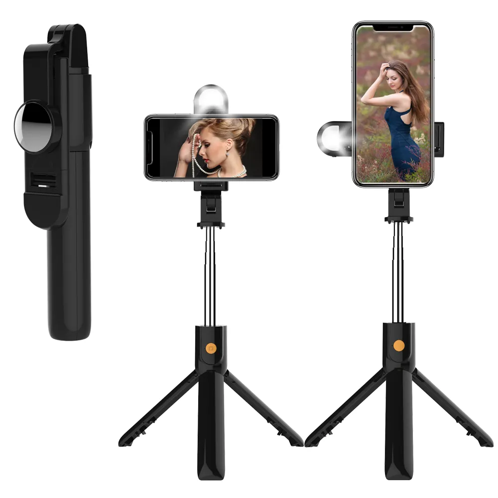 Đèn LED Linh Hoạt Flash Fliing Light Không Dây Cầm Tay Bluetooth Selfie Stick Với Chân Máy Gương Selfie