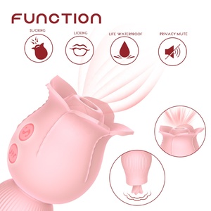 Potente Succhiatore per Capezzoli, Vibratore a Forma di Rosa per Stimolazione Orale e Clitoridea, Giocattoli Sessuali per Donne - Product Image 5