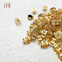 LFH 18K bijoux en or véritable boucle d'oreille bouchon de prise arrière oreille Post papillon Clips pour boucle d'oreille bouchon accessoires